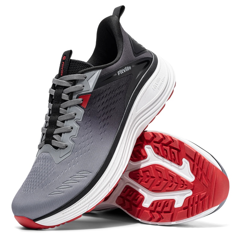 Wide Toe Box Running Sneakers - Fitville herensneakers, extra brede neus, hardloopschoenen