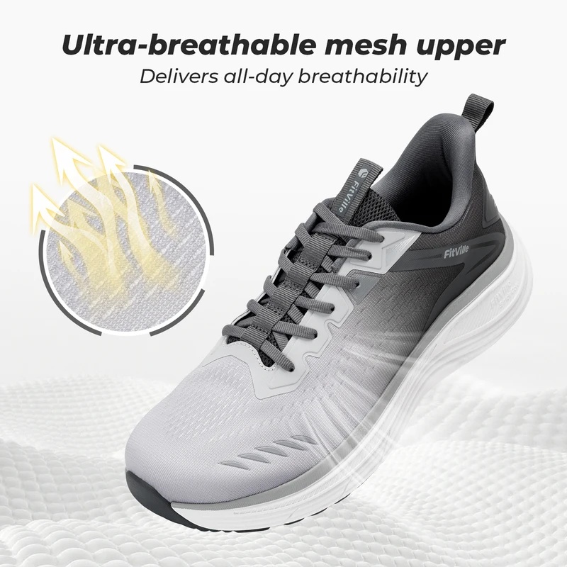 Fitville herensneakers, extra  - Wide Toe Box Running Sneakers recensie en prijs