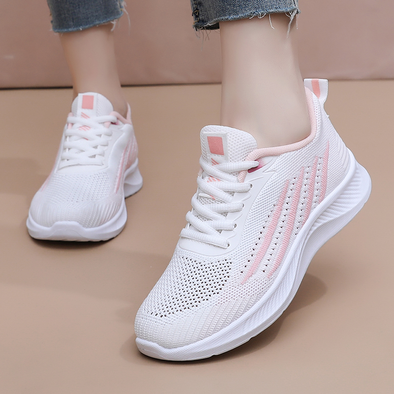 Dames herfst mesh casual sneak - Knit Fabric Lace Up Sneakers recensie en prijs